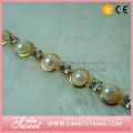 single row pearl beaded gold cup shoe trimming for wholesaling